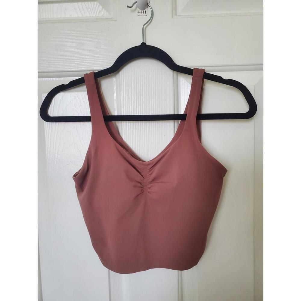 Lululemon Align Crop Tank Top Womens Size 4 Ruched On Chest Light Support
